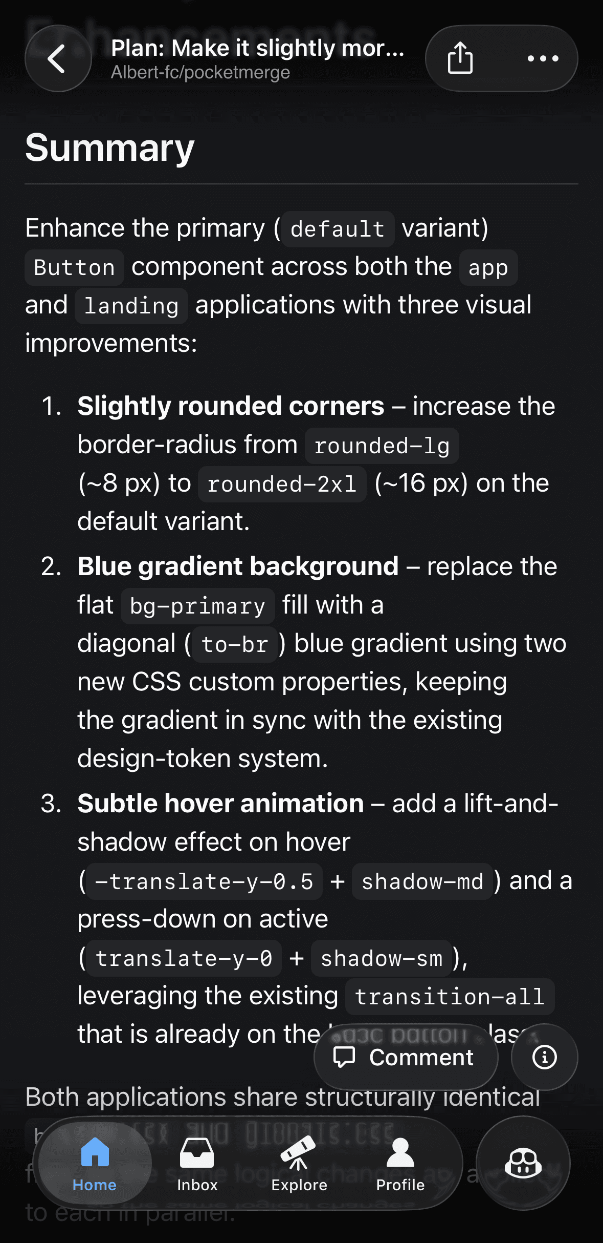 GitHub issue with the full plan